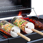 Stainless Steel Rolling Grill Basket 1 Set