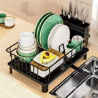 Rustproof Dish Drying Rack with Utensil Holder & Drain Board