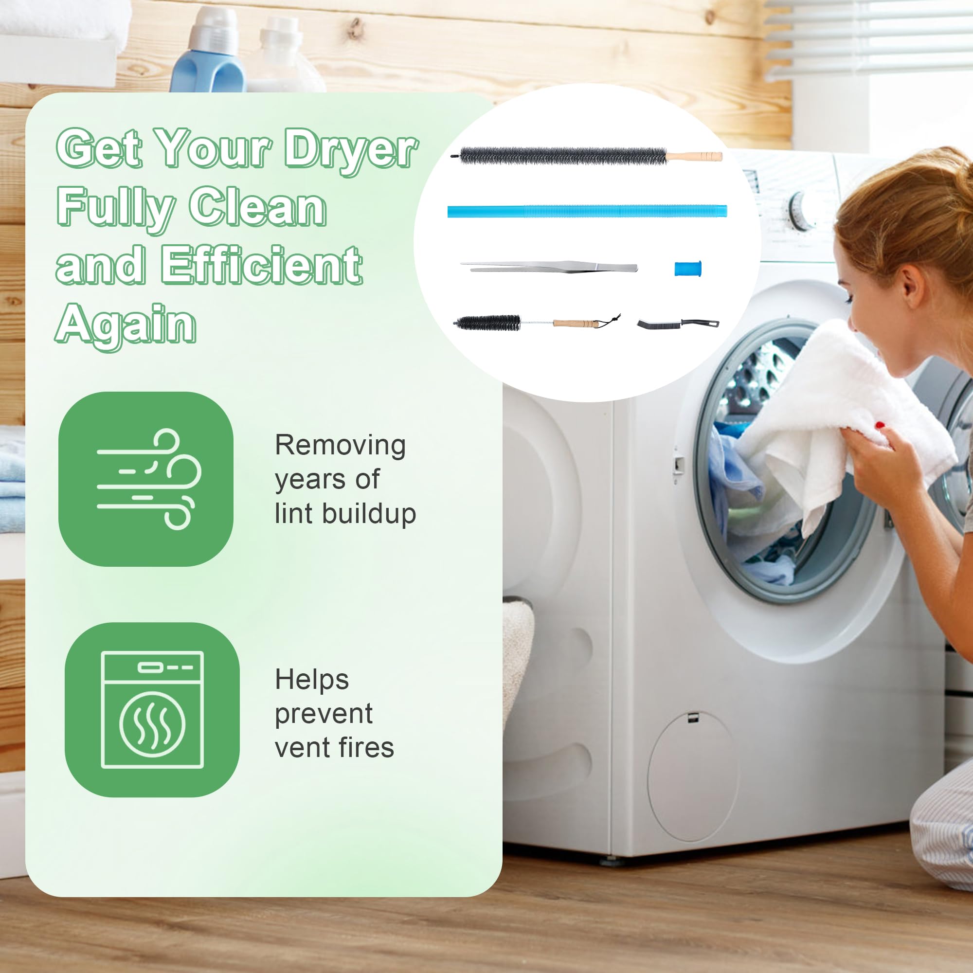 5 Pcs Dryer Vent Cleaner Kit