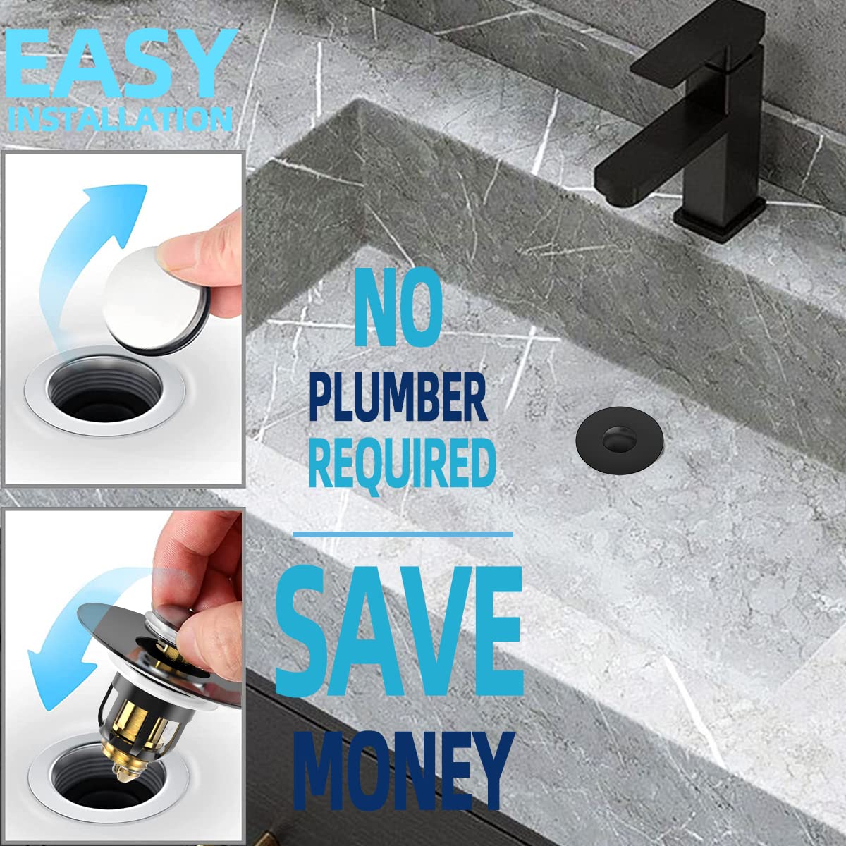 Universal 2 in 1 Bathroom Sink Stopper