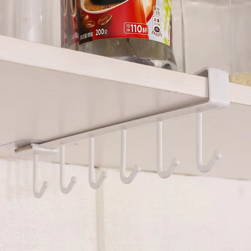 Multi-Purpose 6-Hook Under Shelf Organizer
