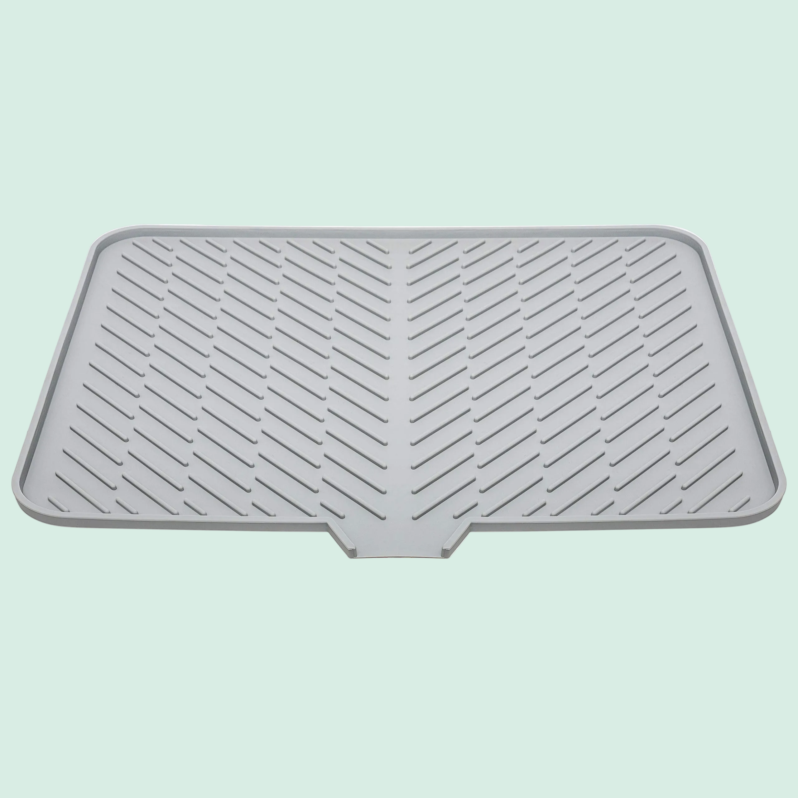 Silicone Dish Drying Mat with Drain Lip