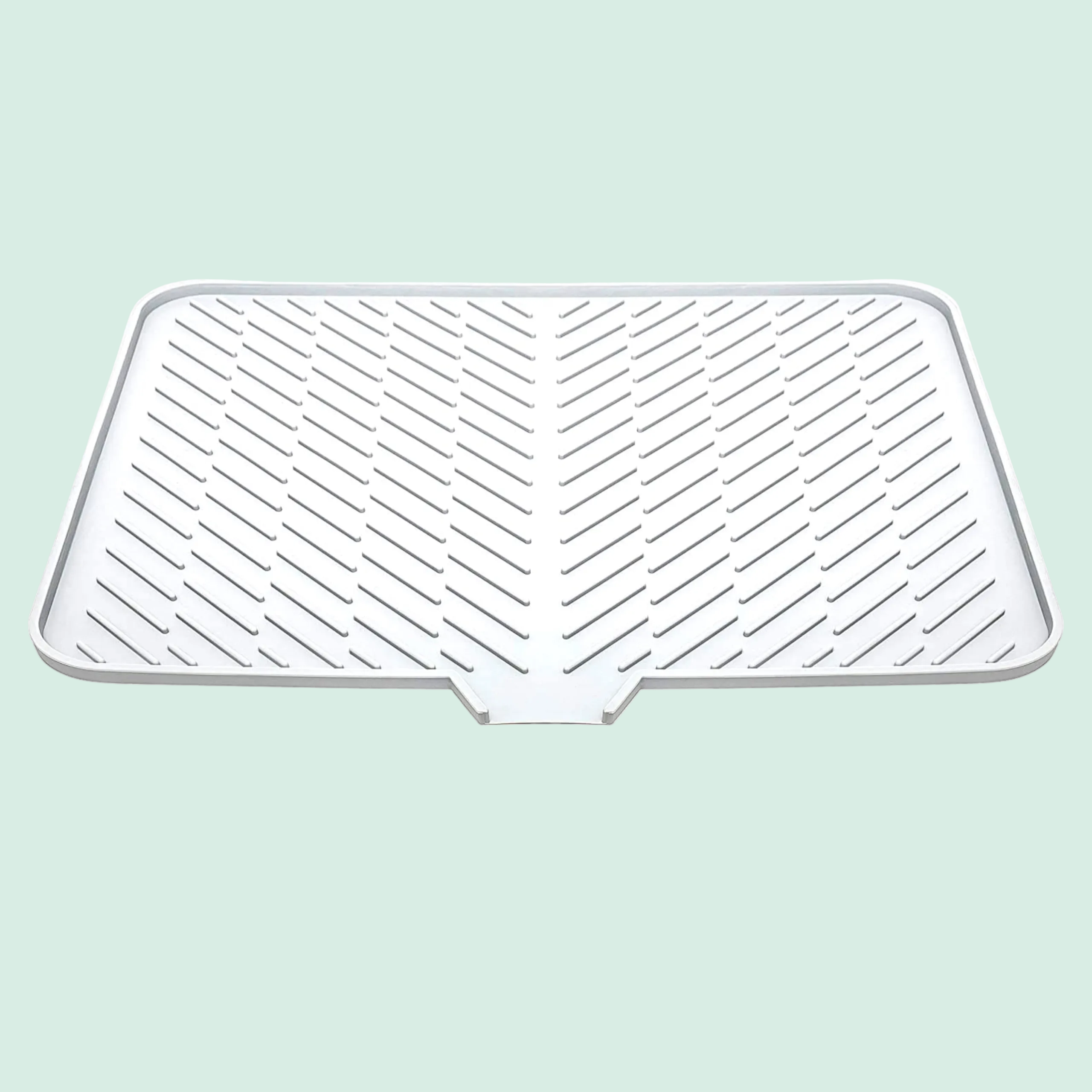 Silicone Dish Drying Mat with Drain Lip