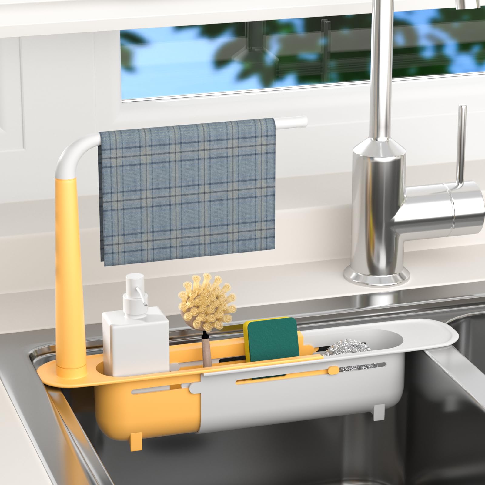 Adjustable Telescopic Sink Caddy Sponge Holder