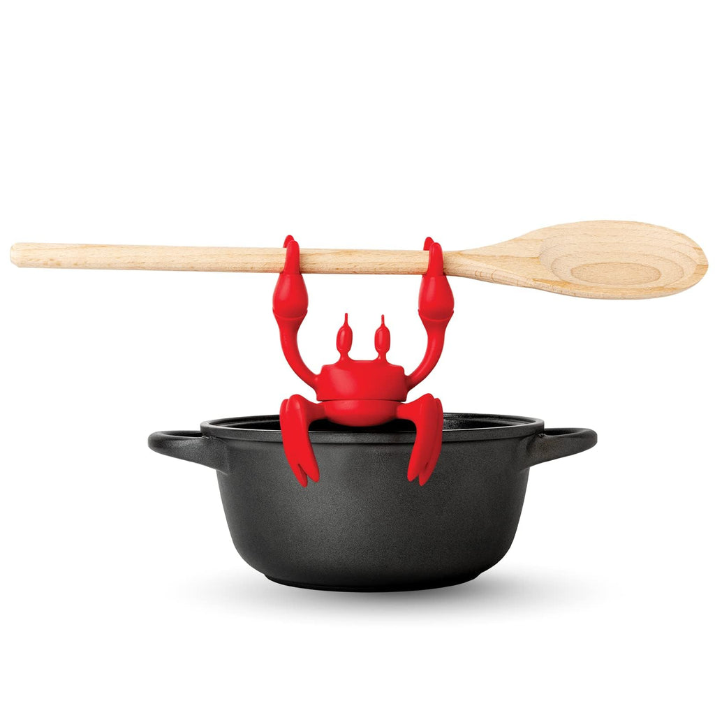 Red The Crab Silicone Utensil Rest