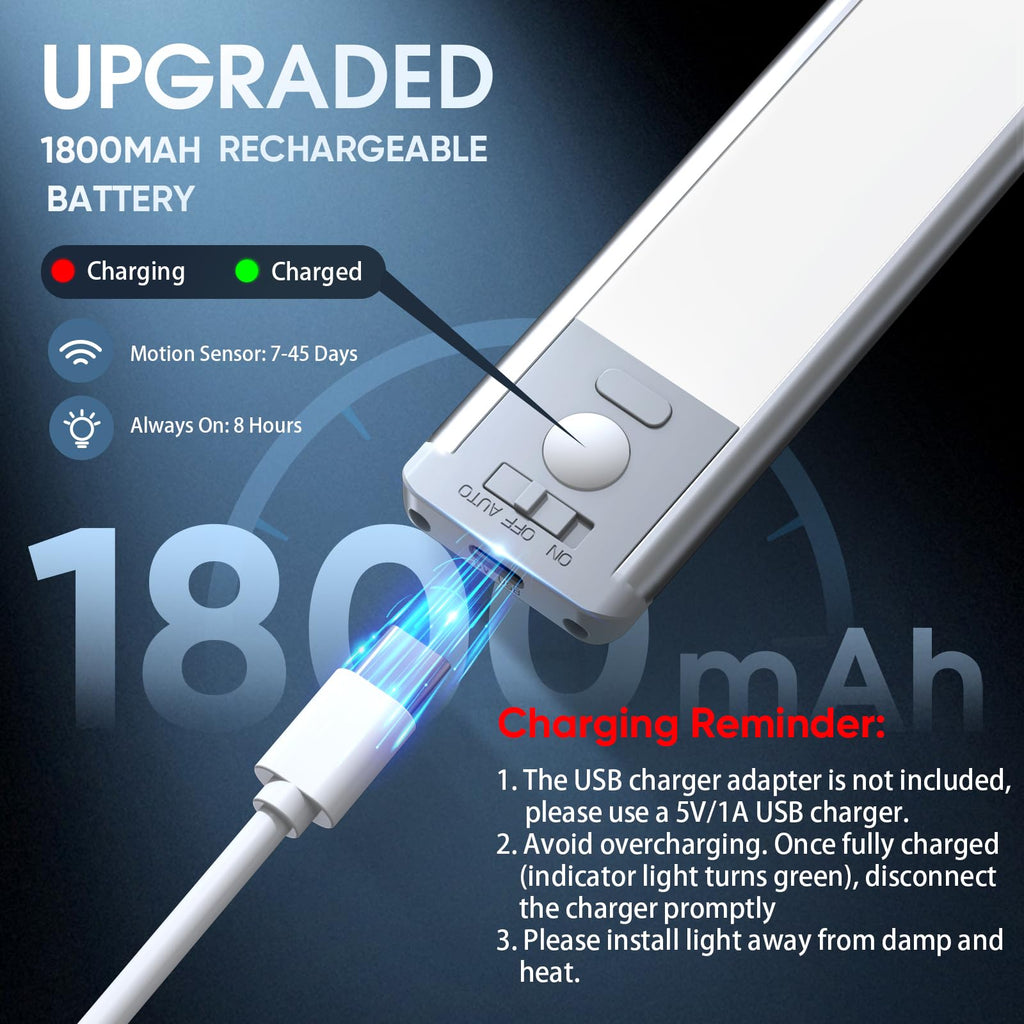 Rechargeable Motion Sensor Under Cabinet Lights (2PCS)