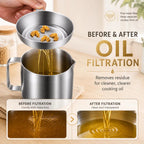 Stainless Steel Deep Fryer Pot with Basket & Strainer