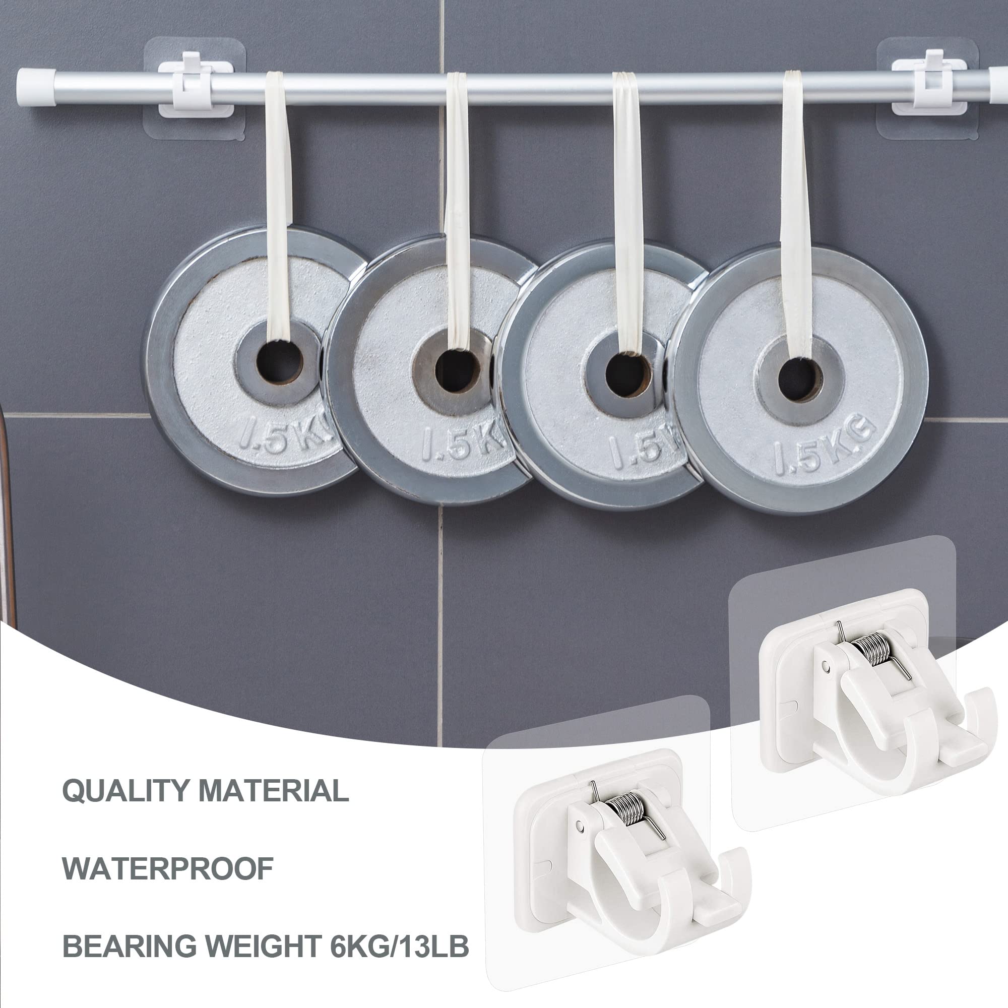 Self Adhesive No Drill Adjustable Curtain Rod Holder Hooks 8PCS