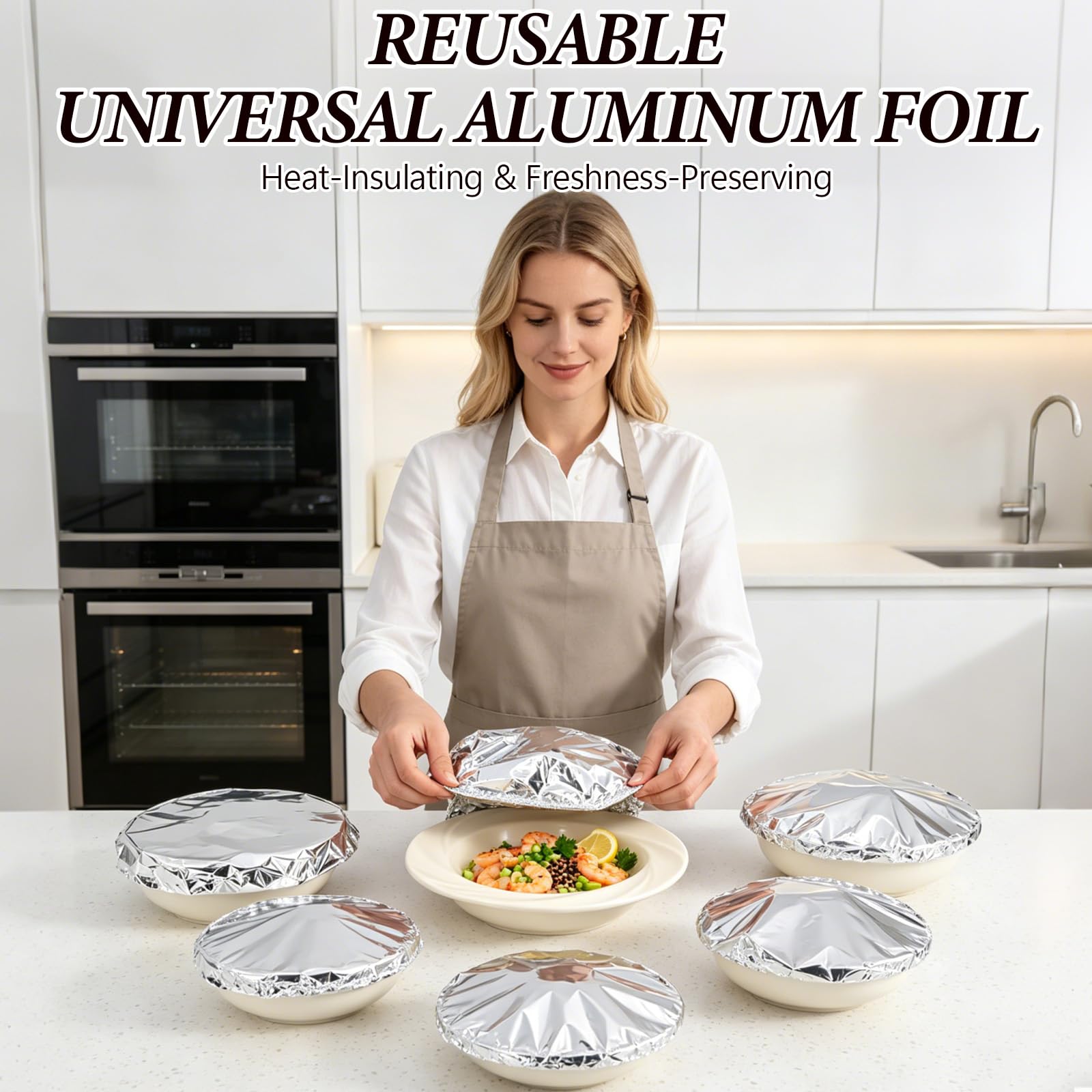 50pcs Reusable Aluminum Foil Food Cover