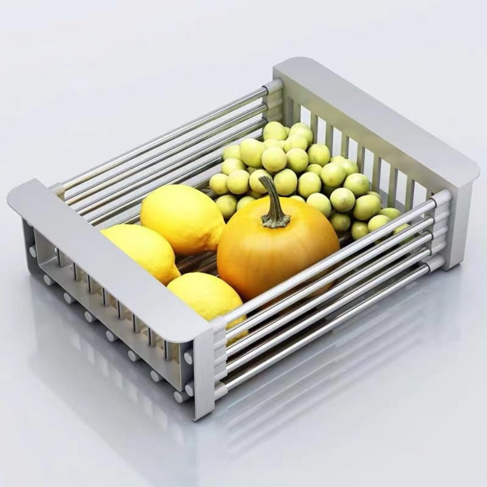 Expandable Over Sink Drain Basket Dish Rack