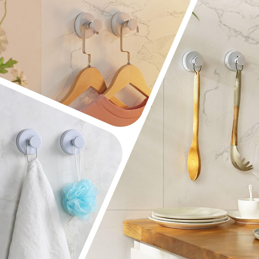 4PCS Suction Cup Shower Hooks Stainless Steel