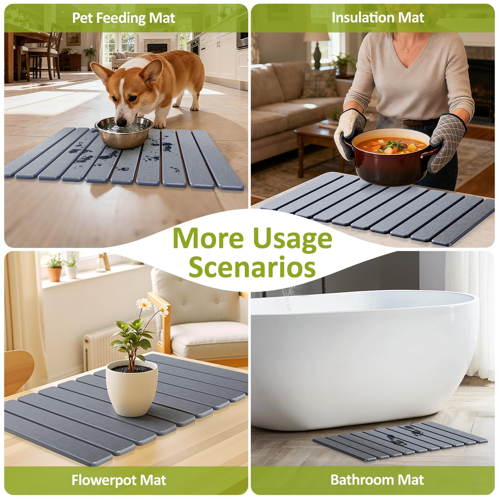 Large Stone Dish Drying Mat for Kitchen Counter