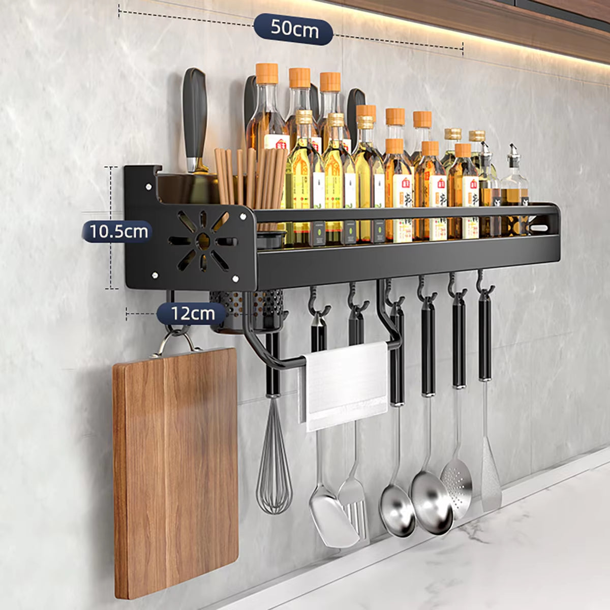 Metal Kitchen Shelf No-Drill Drain Rack