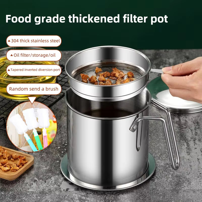 Stainless Steel Cooking Oil Storage Pot 1.3L