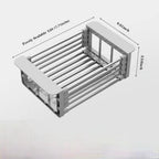 Expandable Over Sink Drain Basket Dish Rack