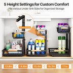 Adjustable 2 Tier Under Sink Storage Organizer