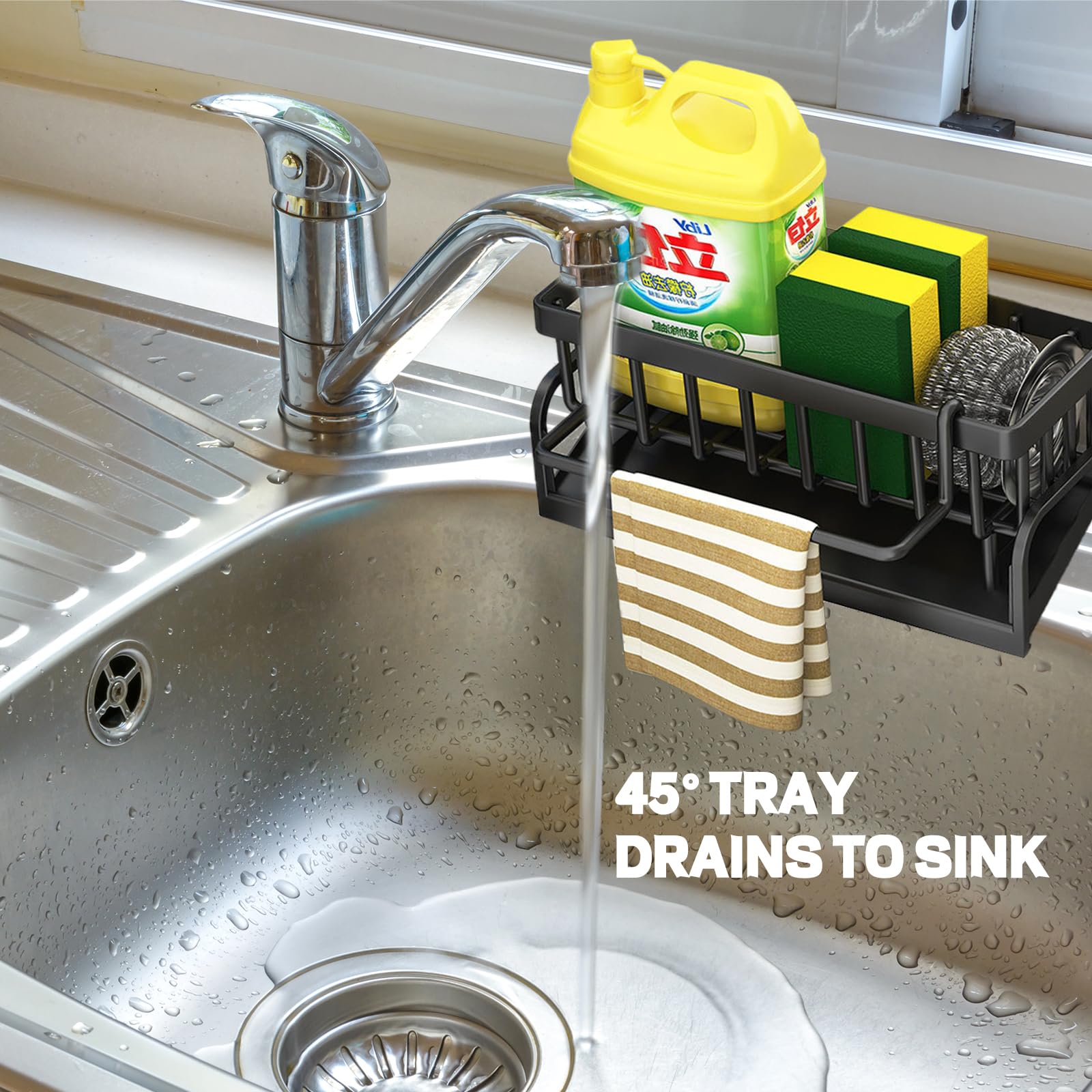 Kitchen Sink Sponge Holder Cleaning Tools Storage