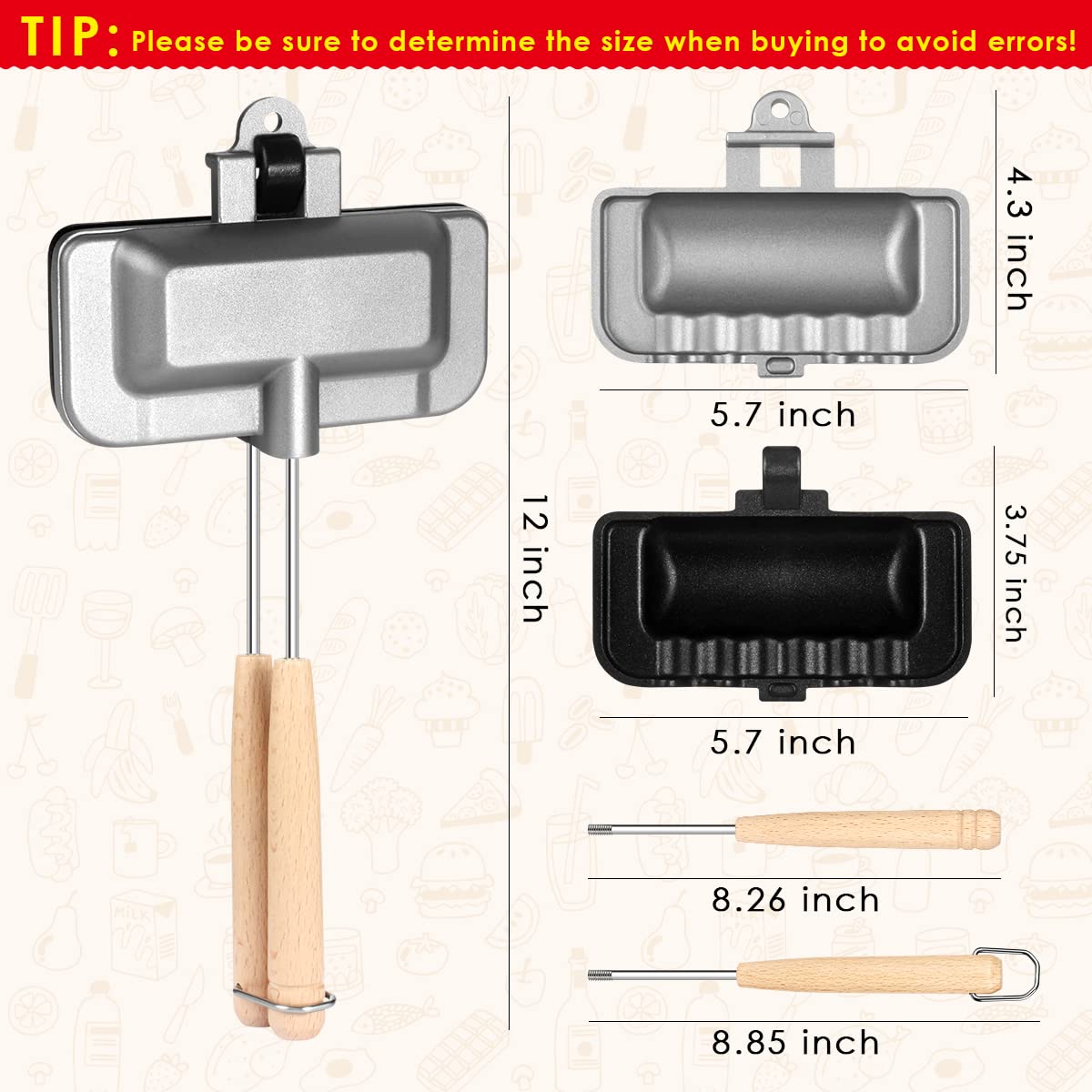 Double-Sided Sandwich Maker Flip Grill Pan