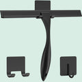 All-Purpose Stainless Steel Shower Squeegee with 2 Adhesive Hooks