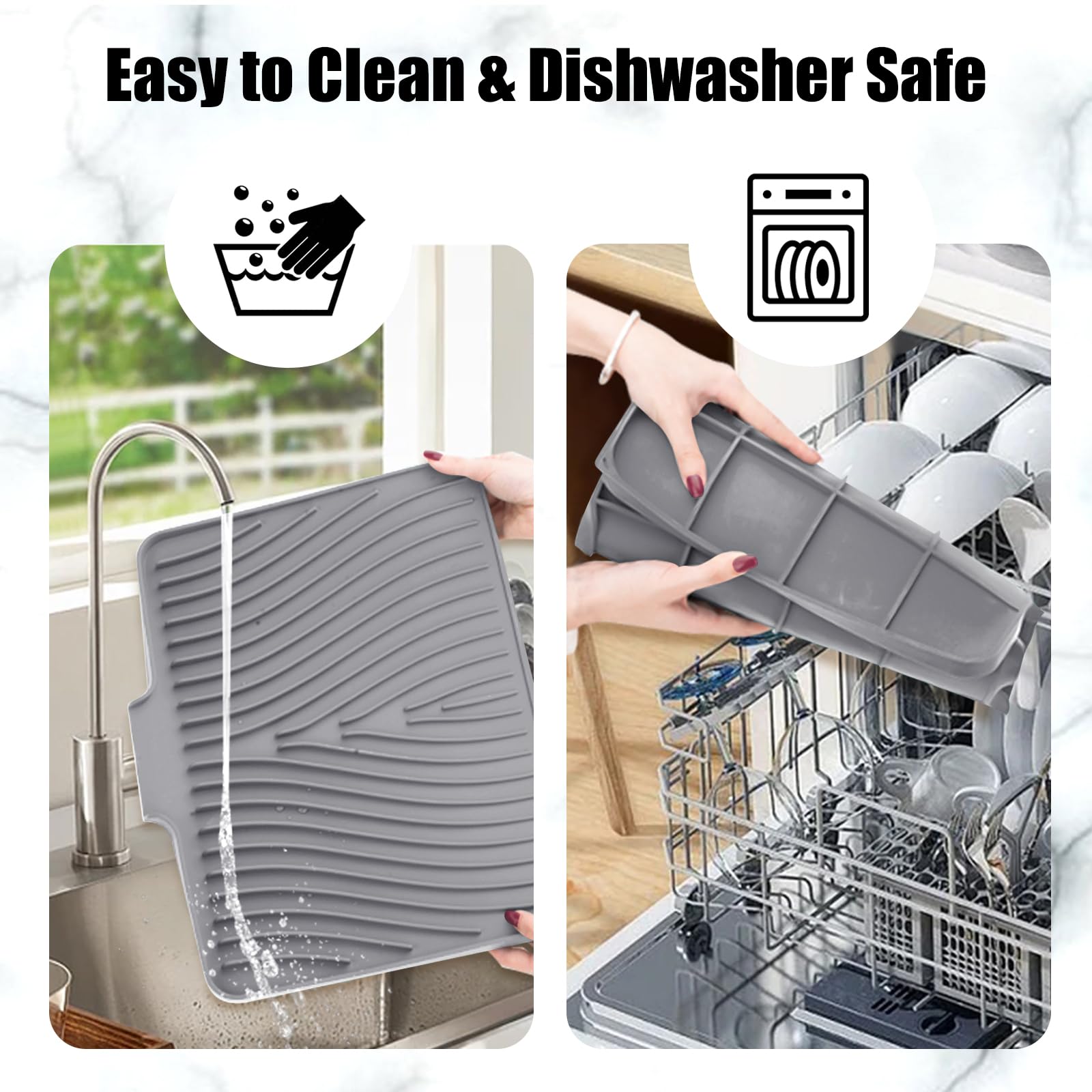 Silicone Dish Drying Mat for Kitchen Counter