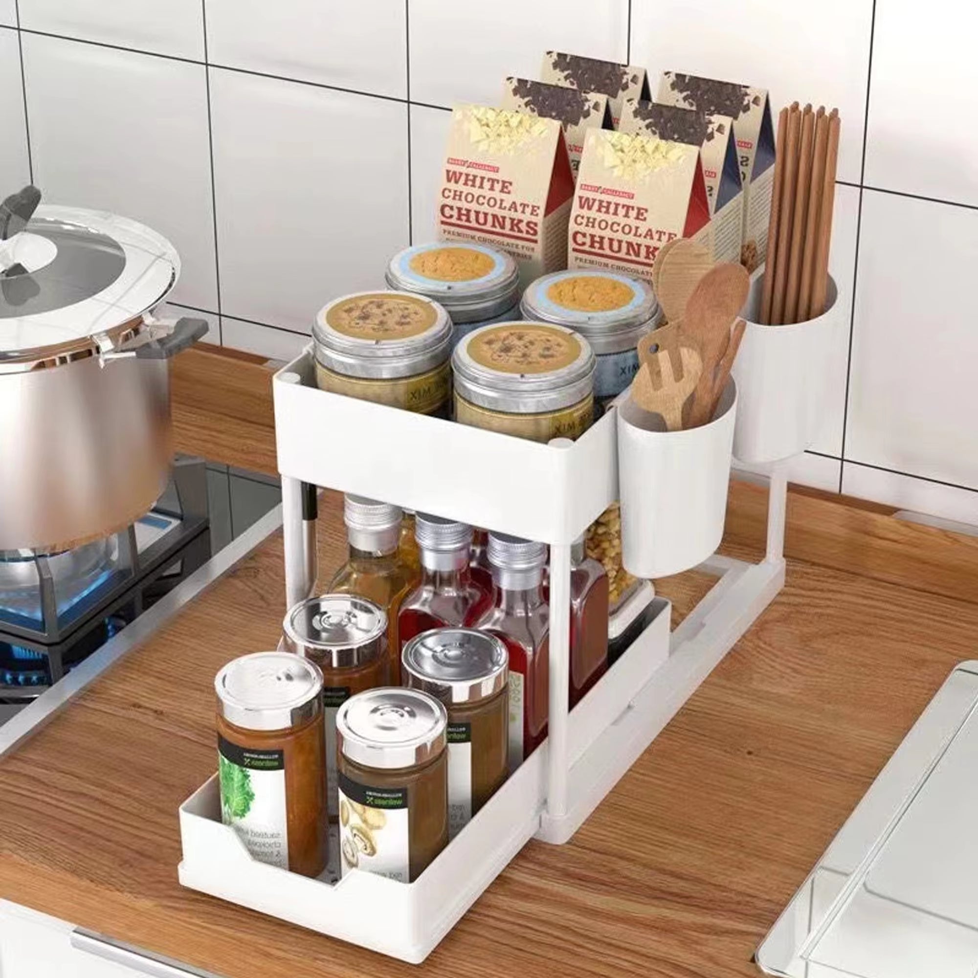 Double Layer Pull-Out Under Sink Storage Organizer