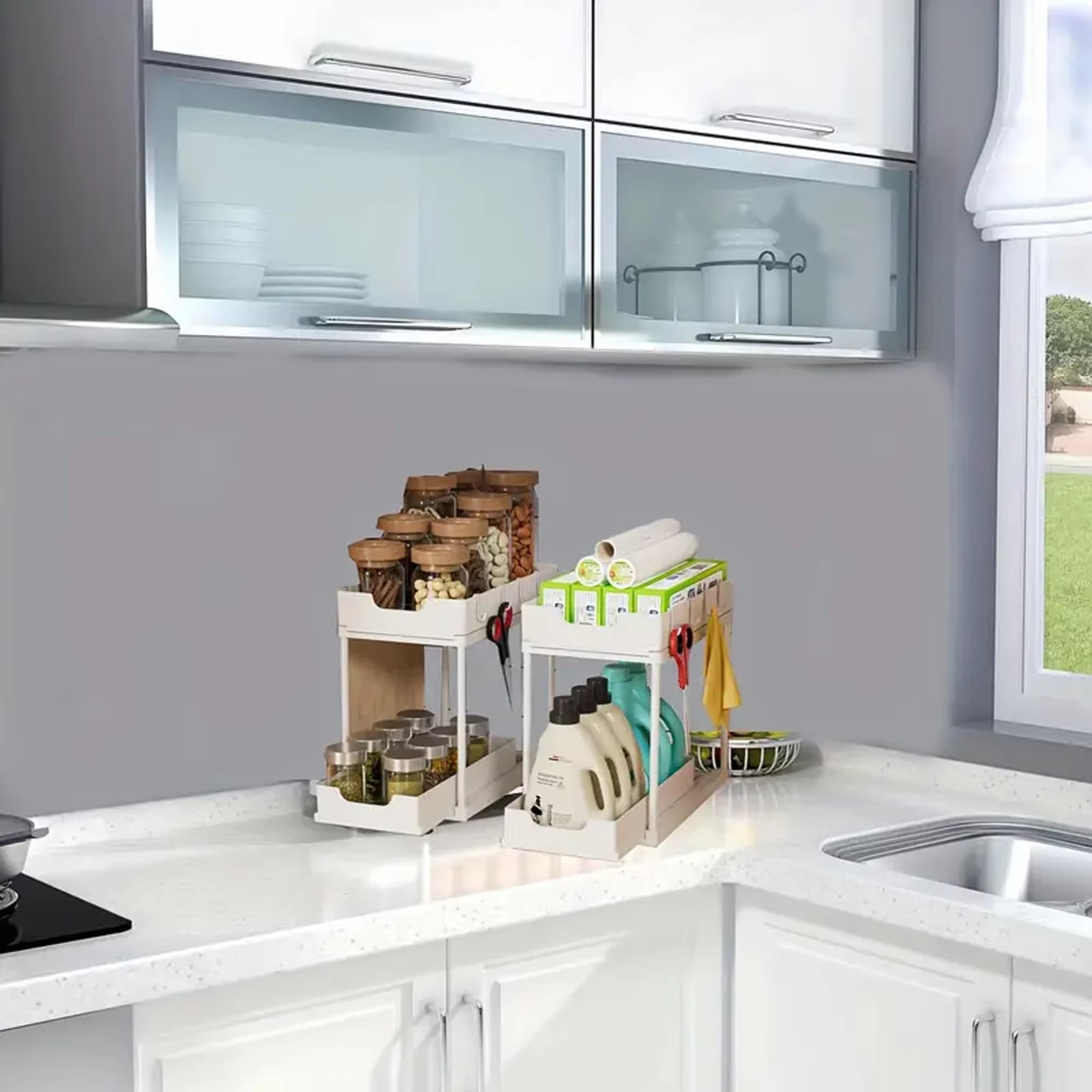 Double Layer Pull-Out Under Sink Storage Organizer