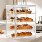 4-Tier Acrylic Bakery Display Case Bread Storage Box