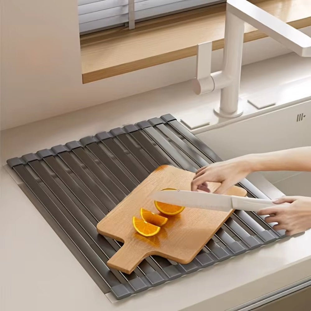 Foldable Roll-Up Dish Drying Rack Heavy Duty