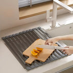 Foldable Roll-Up Dish Drying Rack Heavy Duty