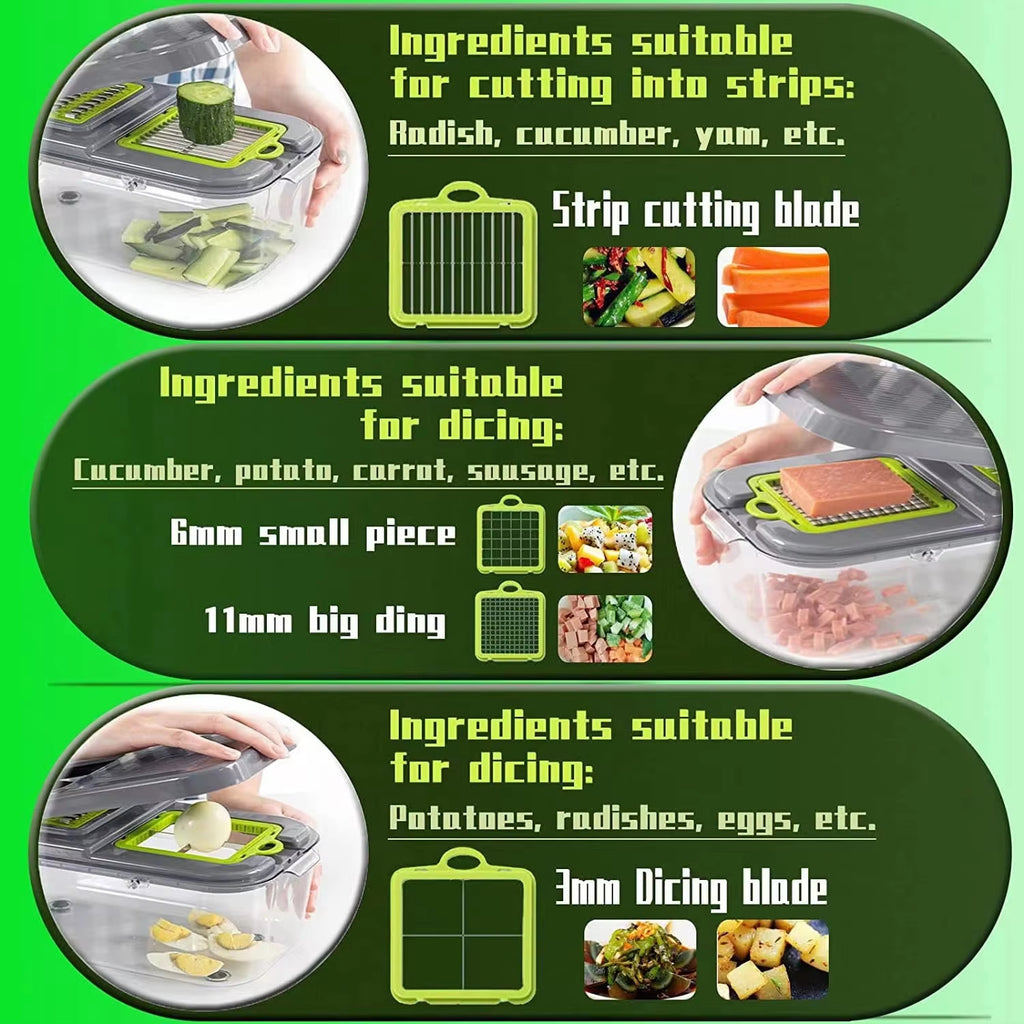 22-in-1 Vegetable Chopper Adjustable Slicer Cutter