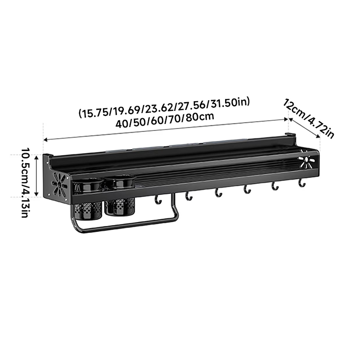 Metal Kitchen Shelf No-Drill Drain Rack