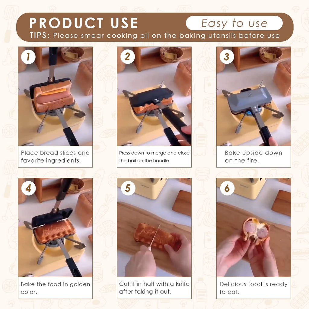 Double-Sided Sandwich Maker Flip Grill Pan