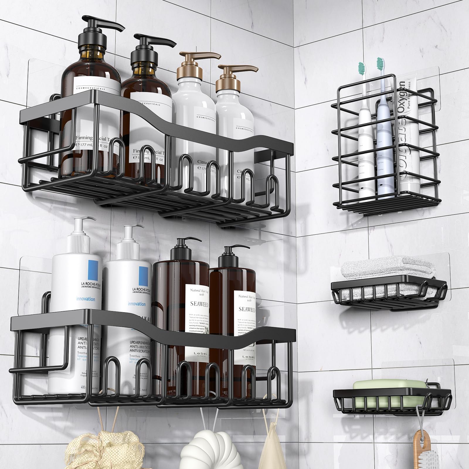5 Pack Rustproof Stainless Steel Bath Organizers