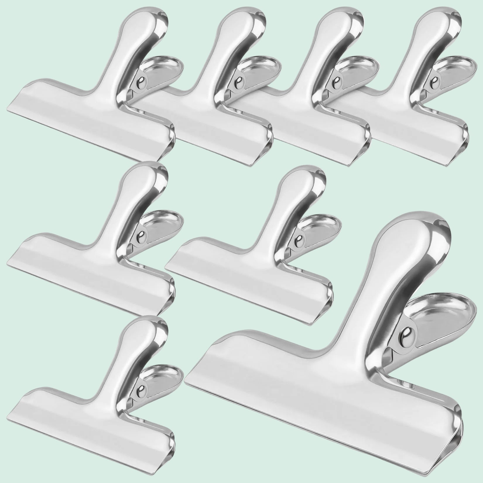 8PCS Stainless Steel Chip Bag Clips Airtight Food Sealing Clips