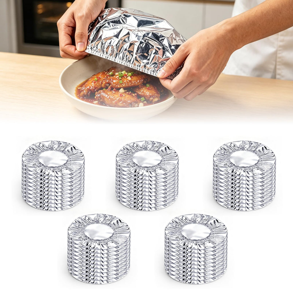 50pcs Reusable Aluminum Foil Food Cover