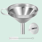 Stainless Steel Kitchen Funnel for Filling Bottles, Transferring Liquid, Oil, Juice, Milk