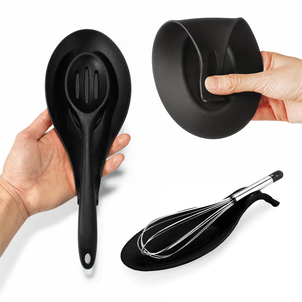 Heat Resistant Silicone Spoon Shelf Chopstick Tray Pot Holder