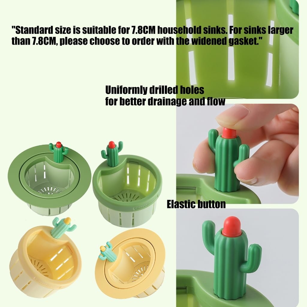 2PCS Cactus Kitchen Sink Drain Strainer Basket