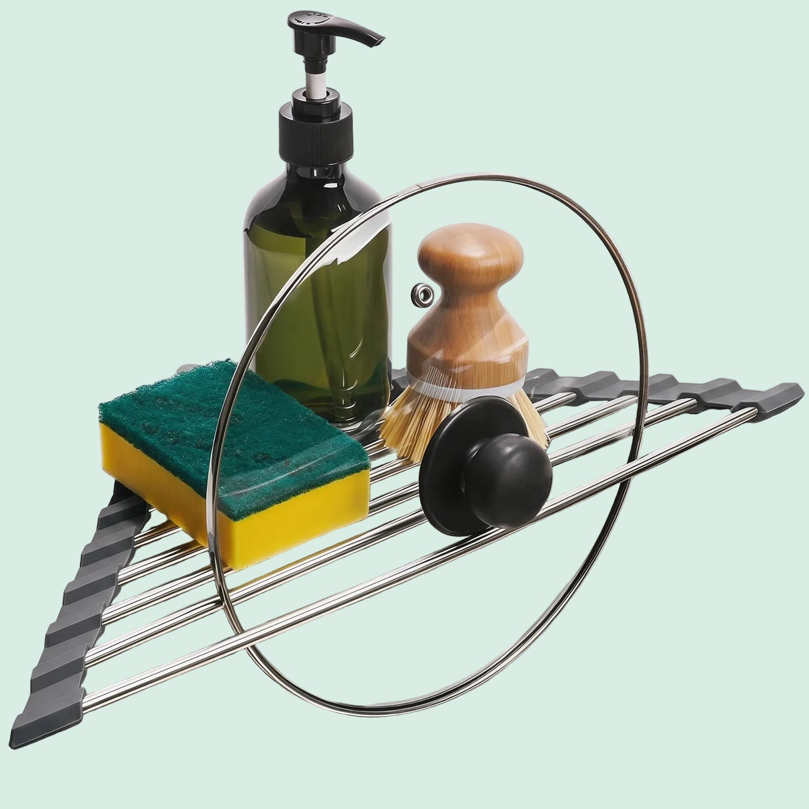 Triangle Roll-Up Dish Drying Rack