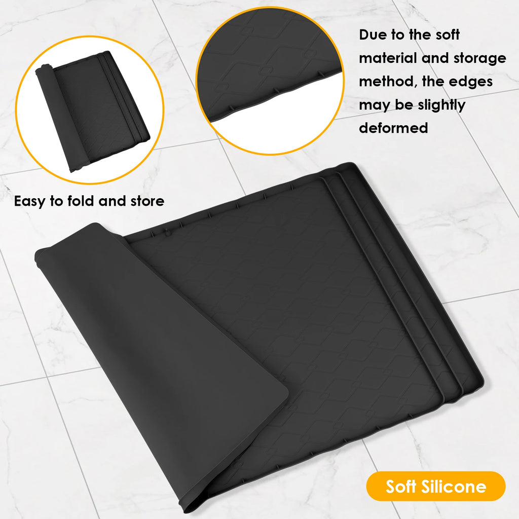 Under Sink Waterproof Silicone Mat with Drain Hole