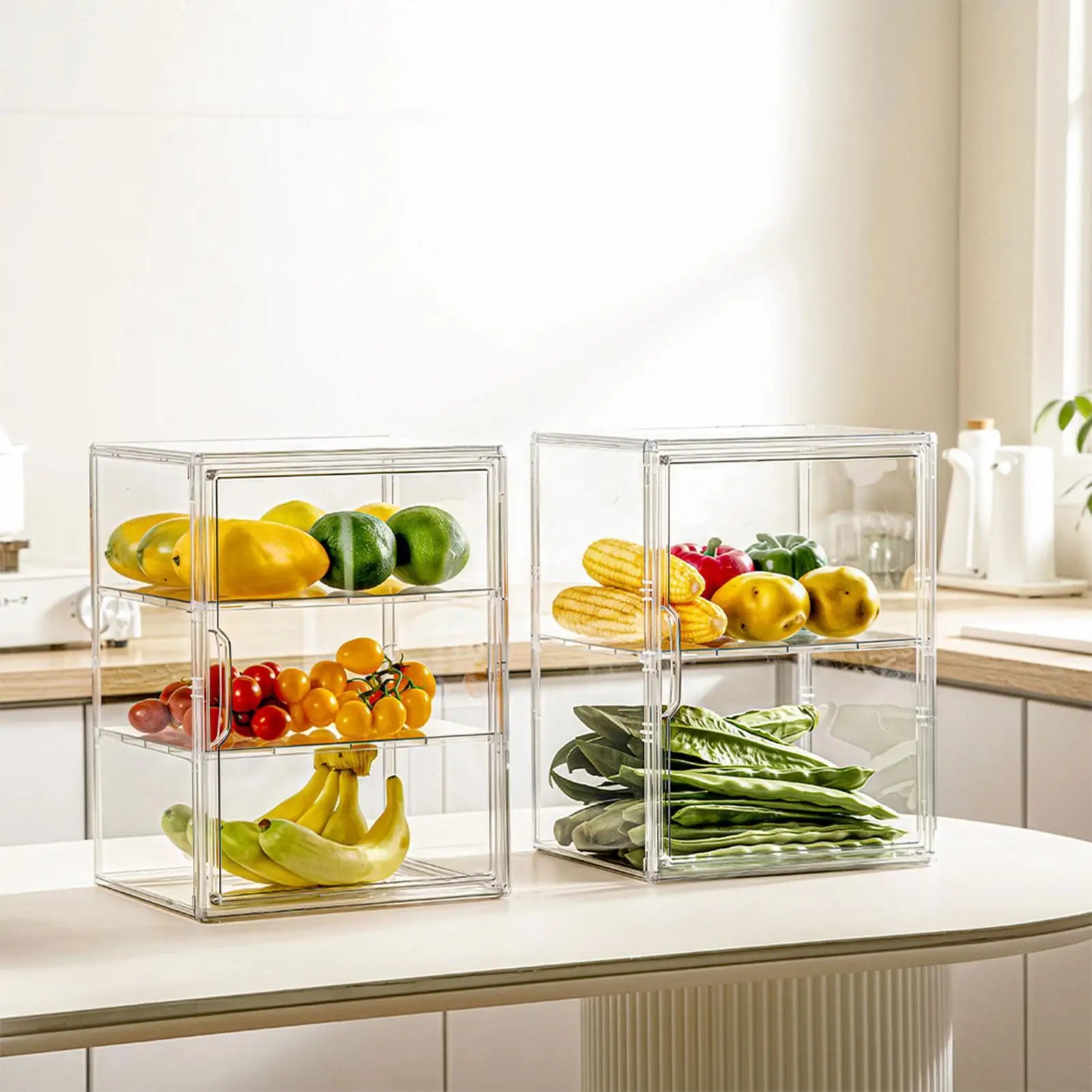 4-Tier Acrylic Bakery Display Case Bread Storage Box