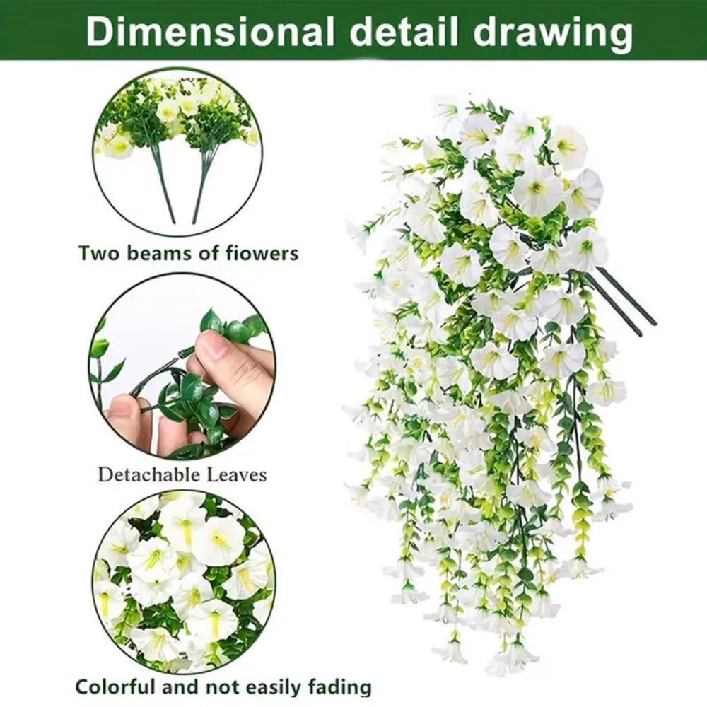 Artificial Morning Glory Hanging Vine Flowers (1 Set 3PCS)
