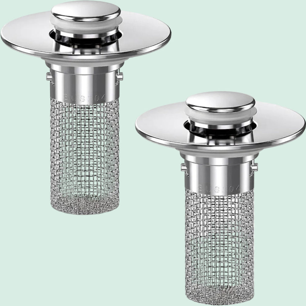 2-Pack Bathroom Sink Stopper & Hair Catcher