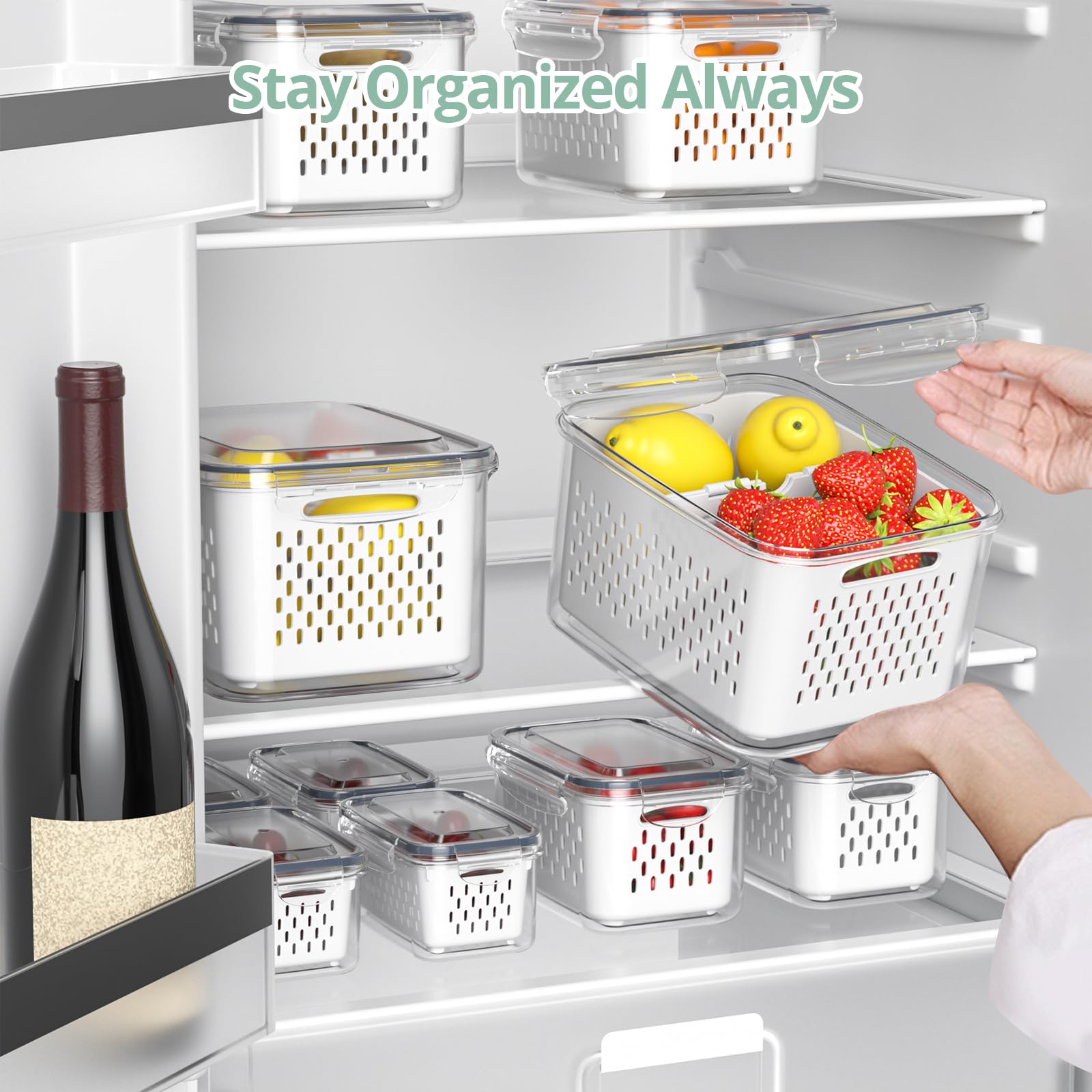 8PCS Fruit Storage Containers for Fridge