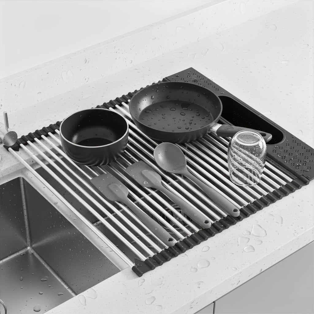 Roll Up Dish Drying Rack Over Sink
