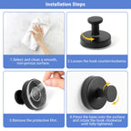 4PCS Suction Cup Shower Hooks Stainless Steel