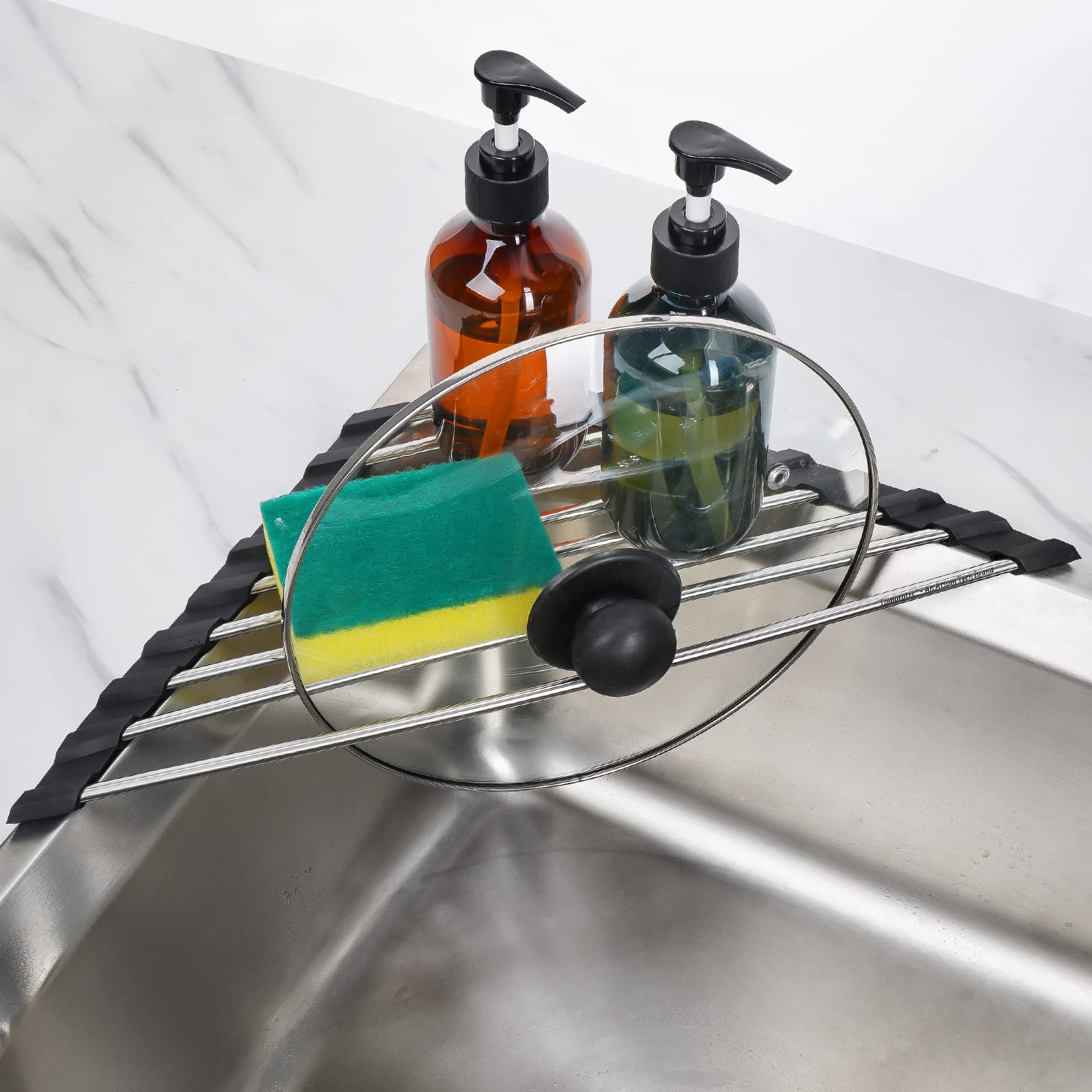 Triangle Roll-Up Dish Drying Rack
