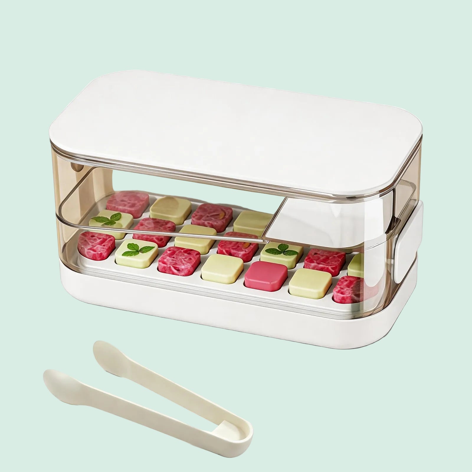 Grid Ice Cube Tray with Lid & Bin