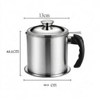 Stainless Steel Cooking Oil Storage Pot 1.3L