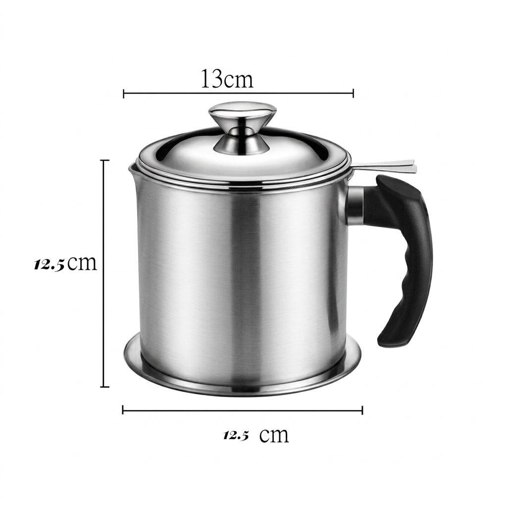 Stainless Steel Cooking Oil Storage Pot 1.3L